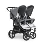 hauck Roadster Duo SLX Zwillingsbuggy ab Geburt, XL Korb – Grau