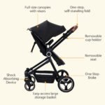 ZoomBuggy 3 in 1 Kinderwagen ab Geburt bis 26 kg – Schwarz – Bild 7