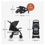 hauck Shopper Neo II Buggy Schwarz/Grau – Liegeposition ab Geburt – Bild 2