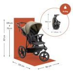 hauck Runner 3 Olive – Dreirad-Kinderwagen mit XL Lufträdern – Bild 3