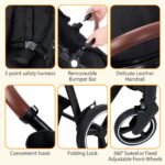ZoomBuggy 3 in 1 Kinderwagen ab Geburt bis 26 kg – Schwarz – Bild 3