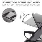 Kinderkraft TIK Sportwagen Grau – leicht 6,5 kg, bis 17 kg, faltbar – Bild 4