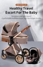 GLOKID 3 in 1 Kinderwagen mit Babywanne & Sportsitz – Khaki – Bild 3