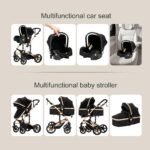 Reenborn Kinderwagen 3 in 1, Aluminiumrahmen, 588 Black – Bild 3