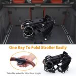 CherishCradle Geschwisterwagen Duo Zwillingsbuggy ab Geburt, Schwarz – Bild 5