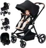 ZoomBuggy 3 in 1 Kinderwagen ab Geburt bis 26 kg – Schwarz