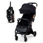 Kinderkraft APINO Liegebuggy Schwarz – 7,5 kg, bis 22 kg, Reisen