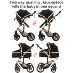 Reenborn Kinderwagen 3 in 1, Aluminiumrahmen, 588 Black – Bild 7