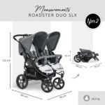 hauck Roadster Duo SLX Zwillingsbuggy ab Geburt, XL Korb – Grau – Bild 3