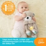 Fisher-Price Schlummer Otter Kuscheltier mit Atembewegung und Musik, Baby Erstausstattung, Neugeborene, Baby Spielzeug ab Geburt, Babyparty und Neugeborenen Geschenk, FXC66 – Bild 2
