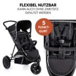 hauck Freerider 3-Rad Geschwisterbuggy mit Regenschutz – Schwarz – Bild 4