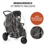 hauck Freerider 3-Rad Geschwisterbuggy mit Regenschutz – Schwarz – Bild 9