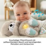 Fisher-Price Schlummer Otter Kuscheltier mit Atembewegung und Musik, Baby Erstausstattung, Neugeborene, Baby Spielzeug ab Geburt, Babyparty und Neugeborenen Geschenk, FXC66 – Bild 4