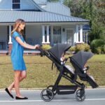 CherishCradle Geschwisterwagen Duo Zwillingsbuggy ab Geburt, Schwarz – Bild 6