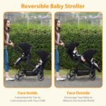 CherishCradle Geschwisterwagen Duo Zwillingsbuggy ab Geburt, Schwarz – Bild 4