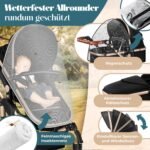 KESSER Loops 4-in-1 Kombikinderwagen Set – Babywanne, Buggy, Babyschale – Bild 5